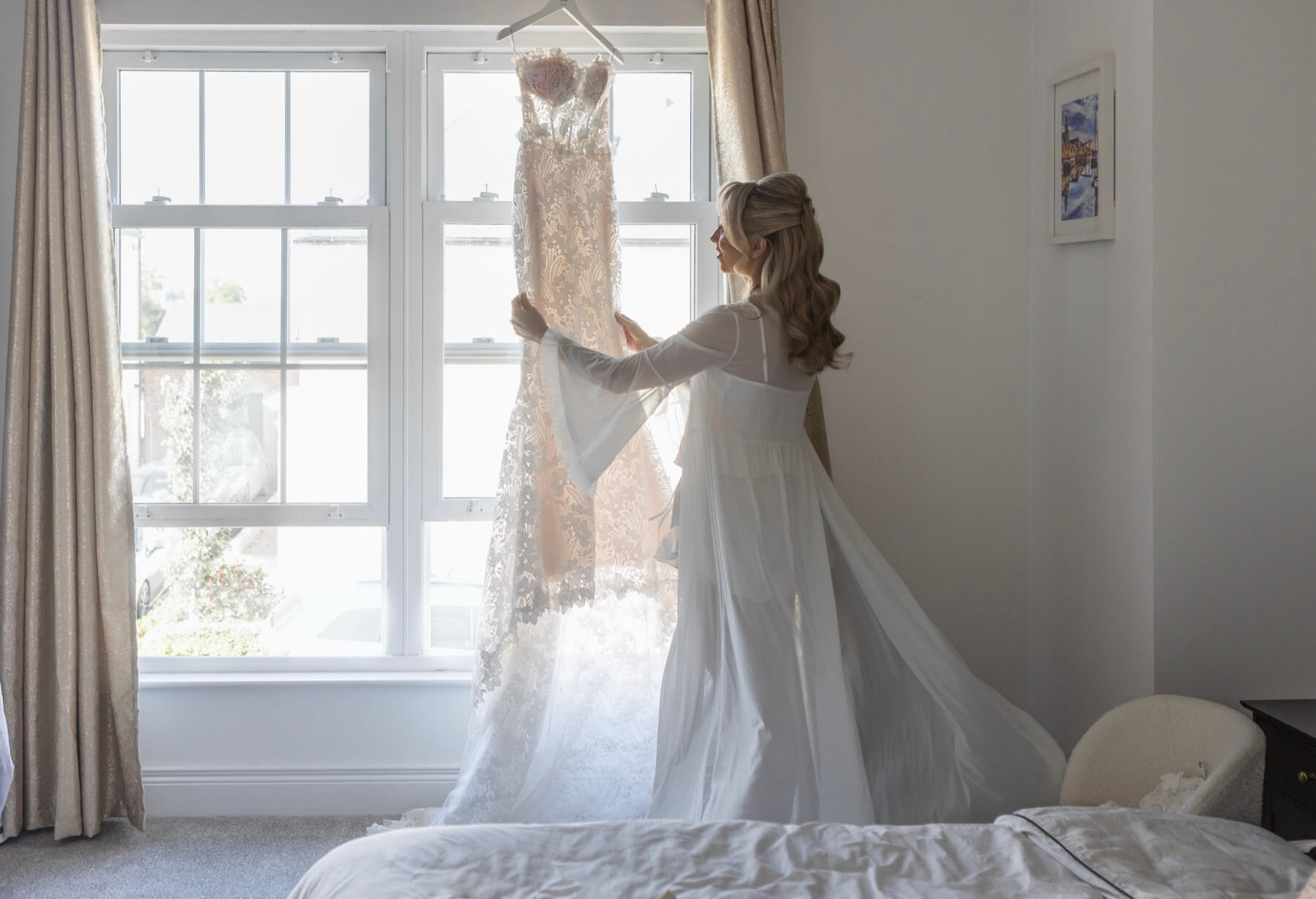 Bride getting ready on her wedding morning, Northern Ireland wedding photography by Annette Burke